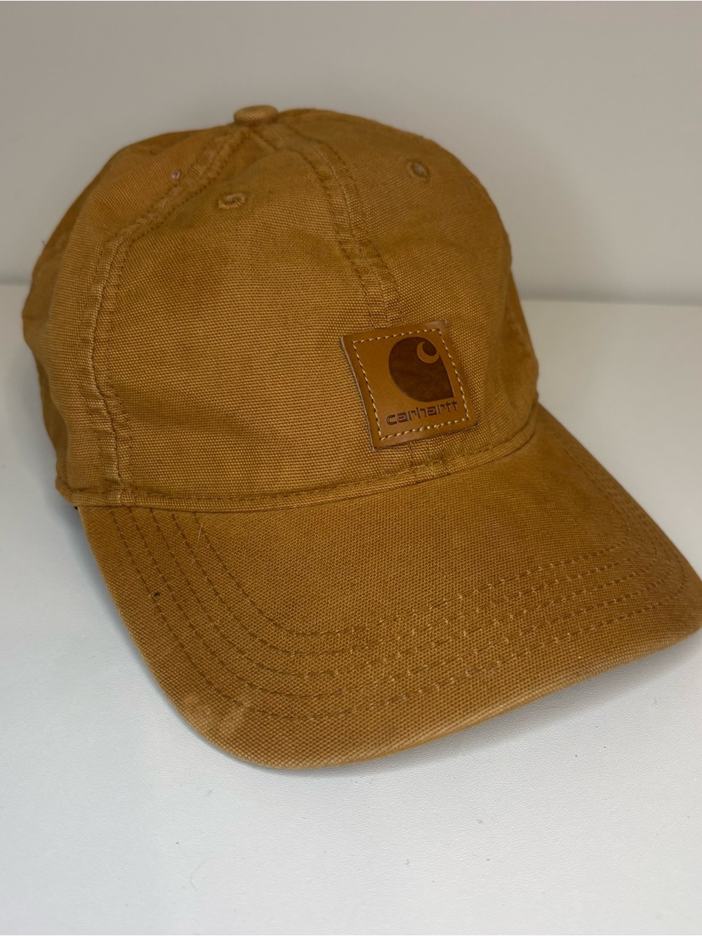 Carhartt Tan/Mustard Yellow Canvas Logo Baseball Cap with Adjustable Strap
